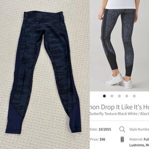 lululemon athletica Navy and Black Leggings